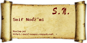 Seif Noémi névjegykártya